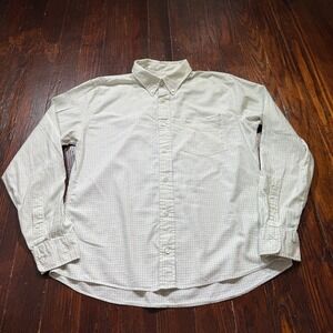 Jack Spade Bleecker Street Shirt Mens XL Off White Plaid Dress Button Down